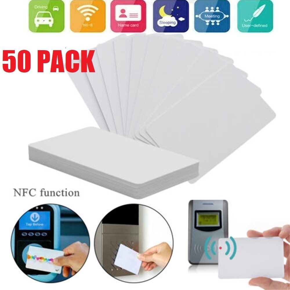 50 PACK NFC Chip PVC Cards Clone NTAG215 Blank Printable TagMo Standard Tags US